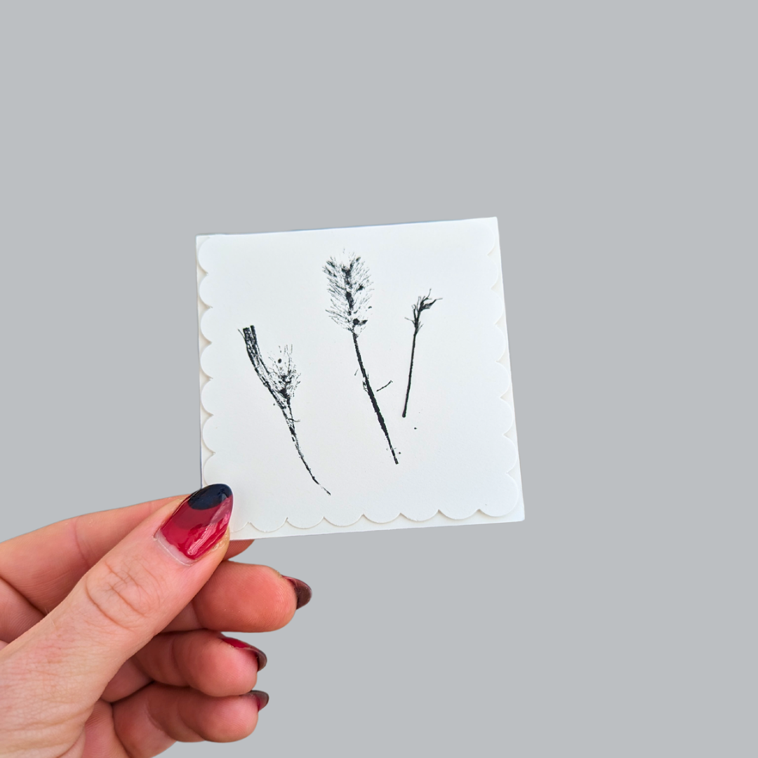 Grasses and Leaves Tiny Monoprint Cards